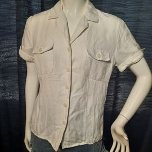 Norton Mcnaughton Linen Rayon Blend Button Up Shirt